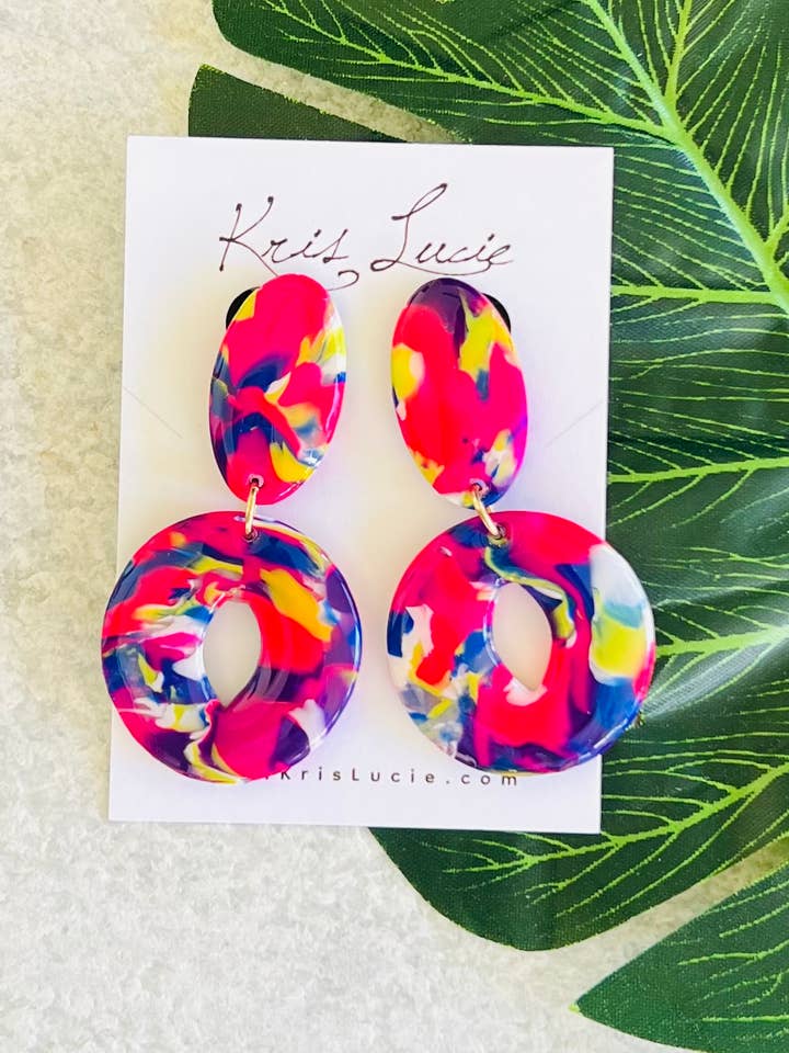 Pink Mix Dangle Earrings for wholesale by Kris Lucie