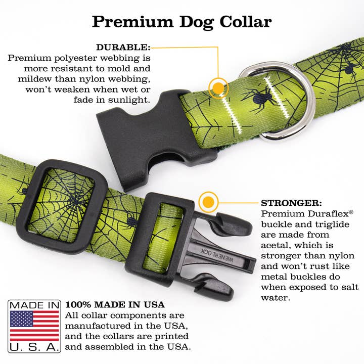 Spider Web Dog Collar - Made in USA for wholesale by Buttonsmith