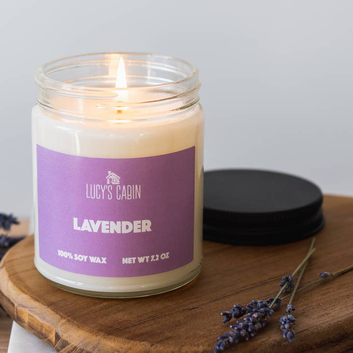 Lavender Soy Candle - 7.2 ounce for wholesale by Lucy's Cabin