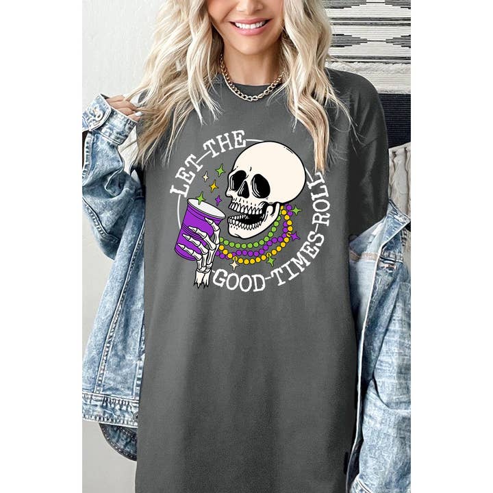 COLORBEAR - Venta al por mayor Túnica - Mujer - DEJA QUE PASEN LOS BUENOS TIEMPOS, CARNAVAL, CALAVERA, ABALORIOS, CARNAVAL2