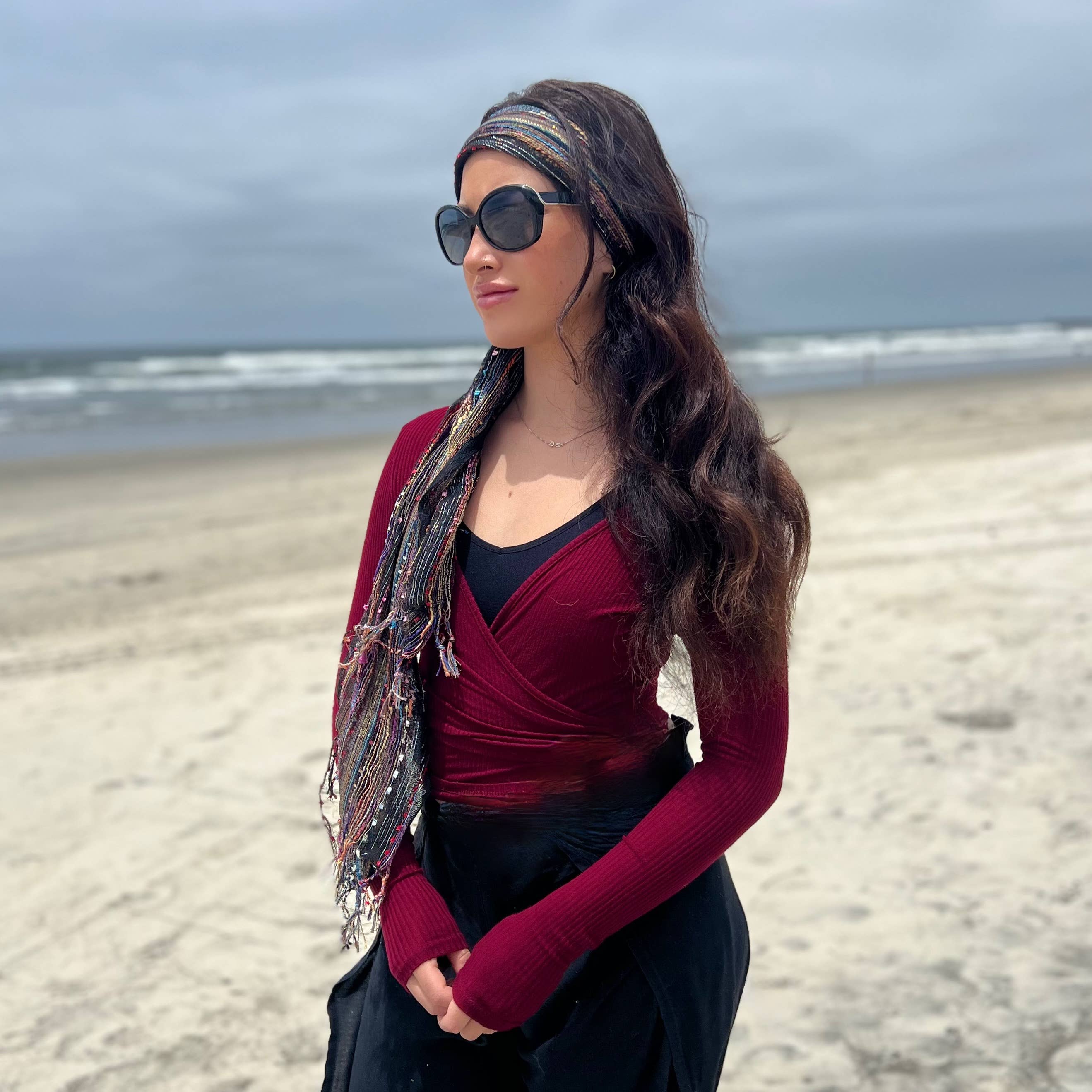 Humble Hilo – wholesale Scarf – Women's – Humble Hilo Multicolored Thread Artisan Scarf104