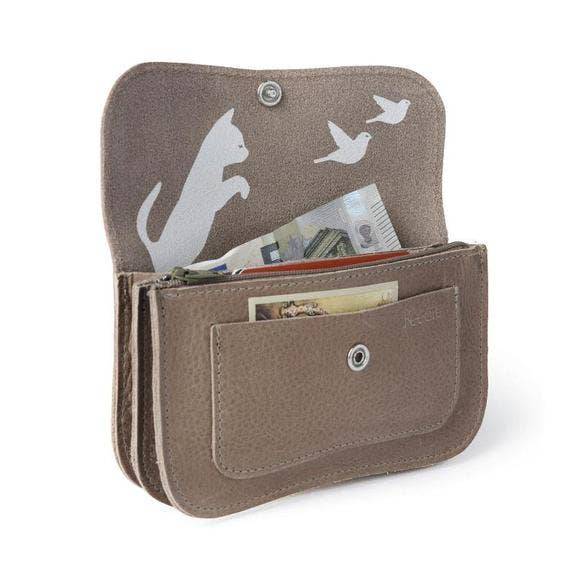 Keecie – wholesale Plånbok - Dam – Plånbok Cat Chase Medium i mossgrön använt utseende2