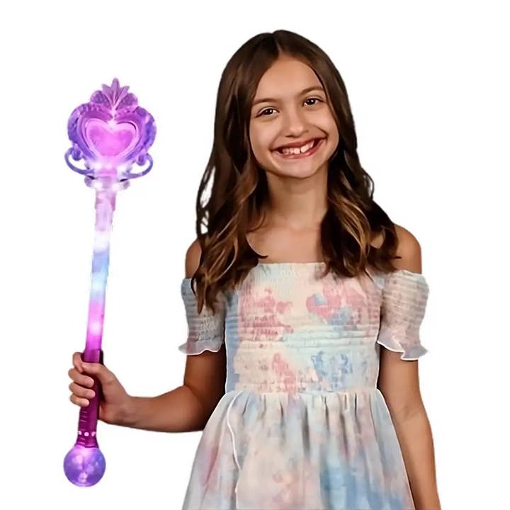Light Up Huge Heart Prism Scepter Wand for wholesale by Blinkee.com, LLC