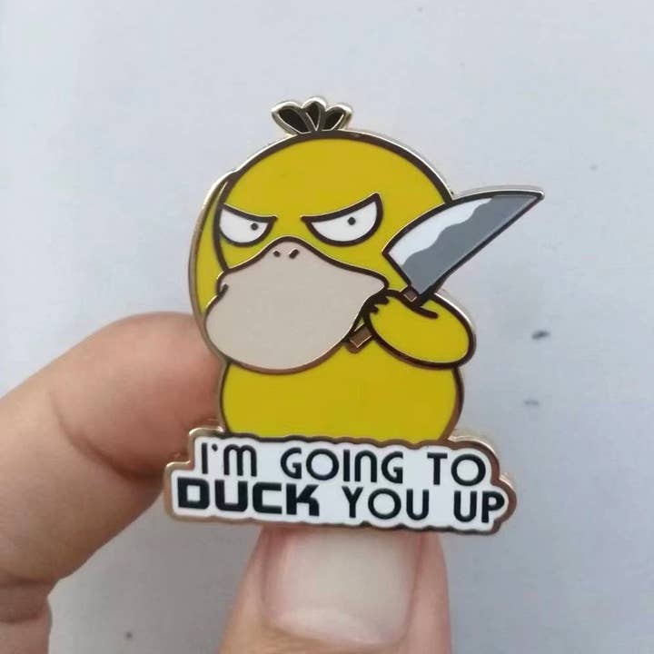 Ollybits Pixel Art - Wholesale Lapel Pin/Button - IM GOING TO DUCK YOU UP Enamel Pin