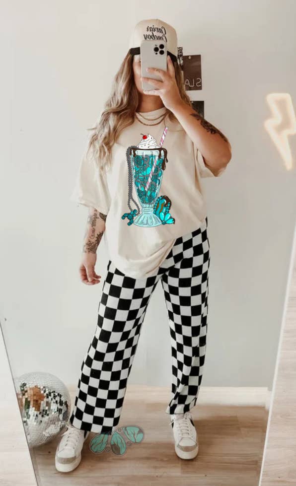 The Branded Blue Roan - Wholesale Screen Printed T-Shirt - Women's - Turquoise Milkshakes Western Graphic1