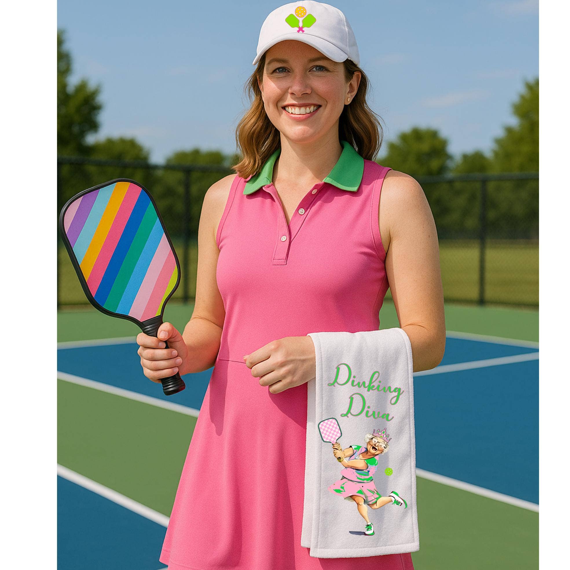 Cottage & Club - Wholesale Sports Towel - Dinking Diva Sports Towel Pickleball Queen Funny Athletic Towel, Pickleball Gift, Pickleball Team, Pickleball Gear2