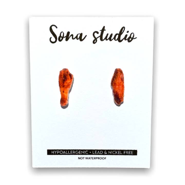 Sona Studio - Wholesale Stud/post earrings - Chicken wing (Buffalo) Earrings