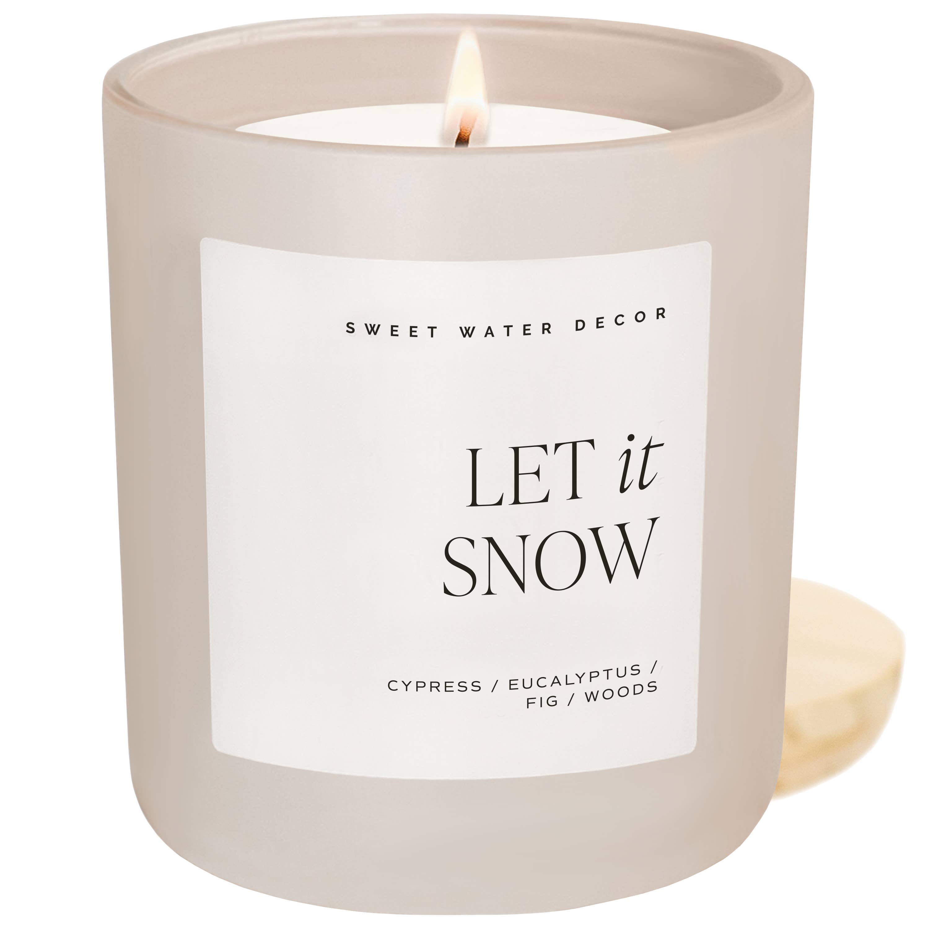 Sweet Water Decor - Wholesale Jar/Filled Candle - Let It Snow 15 oz Soy Candle, Matte Jar - Home Decor7