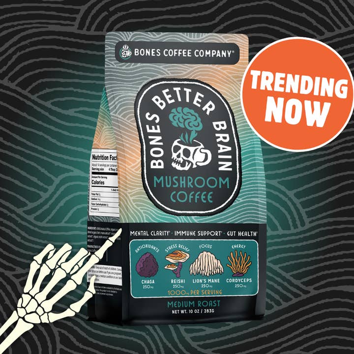Better Brain Mushroom Coffee | Medium Roast | 10oz for wholesale by Bones Coffee Company