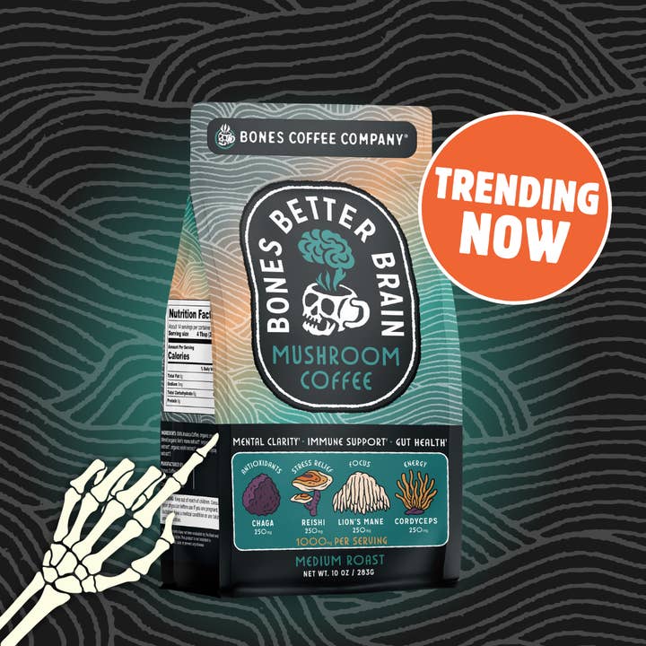Better Brain Mushroom Coffee | Medium Roast | 10oz for wholesale by Bones Coffee Company