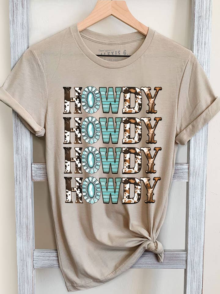 Camiseta Gráfica Howdy, Occidental, Sureña, Camiseta de Música Country para venta al por mayor de SewCalUSA