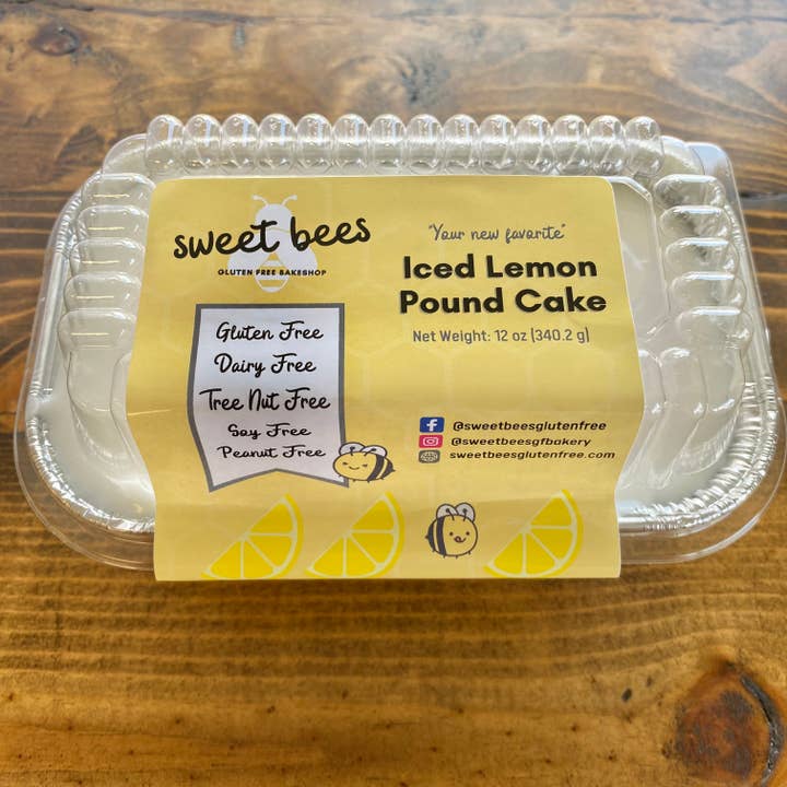 Dairy Free Iced Lemon Pound Cake for wholesale by Sweet Bees
