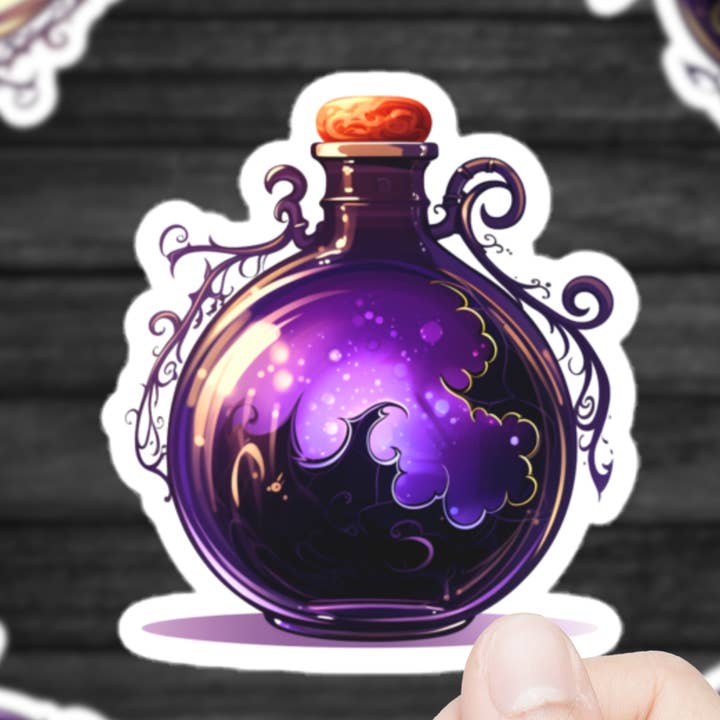 Autocollant violet pour bouteille de potion pour la vente par Mystical Clarity