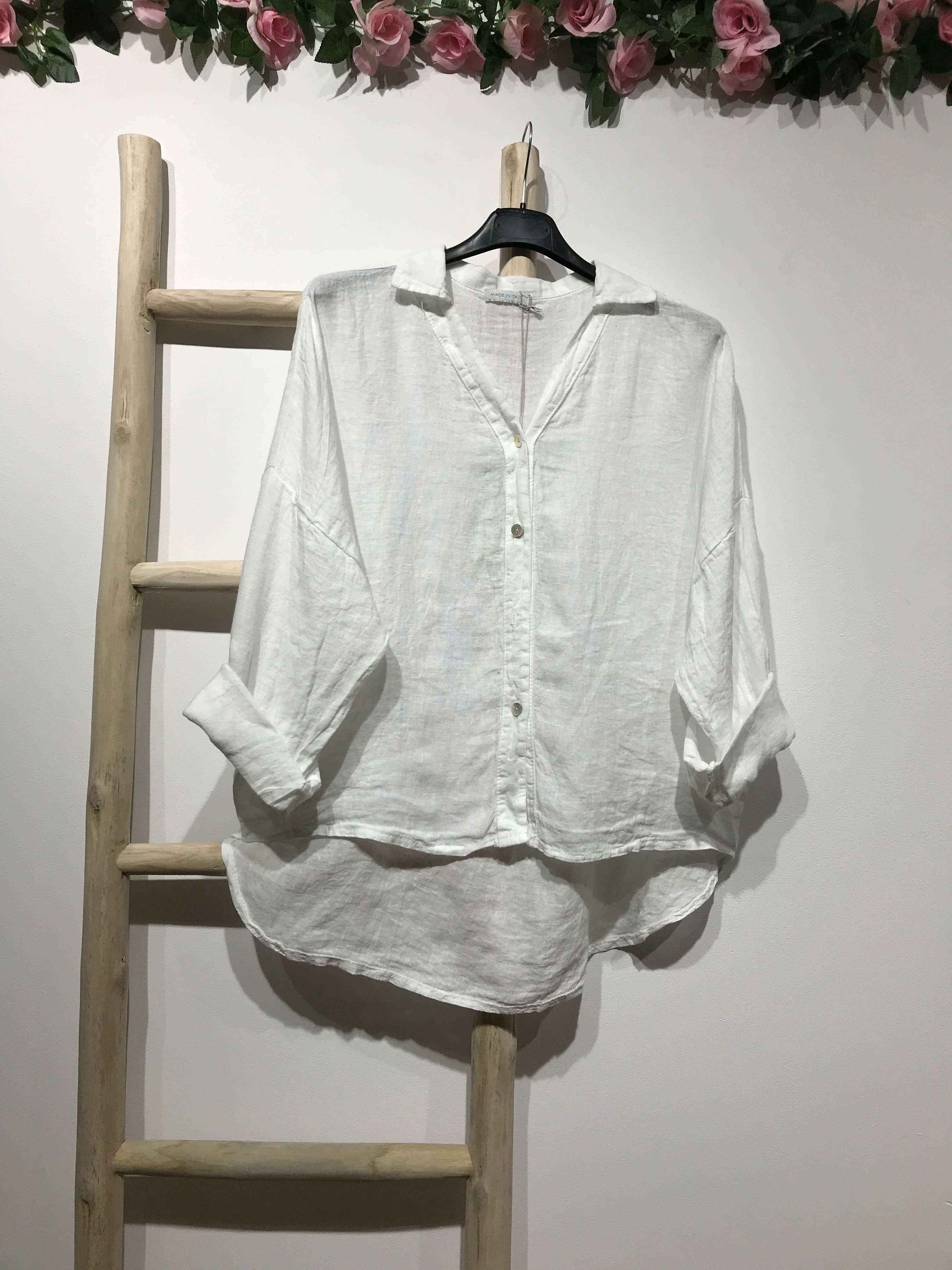 LINEN & COTTON HOUSE - Vente Chemise à col boutonné – femme - CHEMISE EN LIN. 48902 NINA67