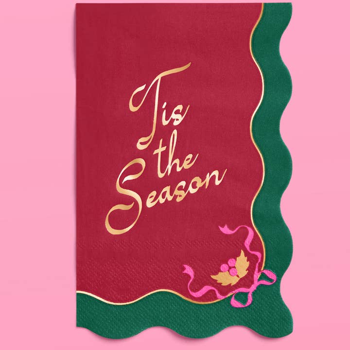 xo, Fetti - Wholesale Disposable Napkin - Tis the Season Napkins - 50 rectangle napkins - Christmas3