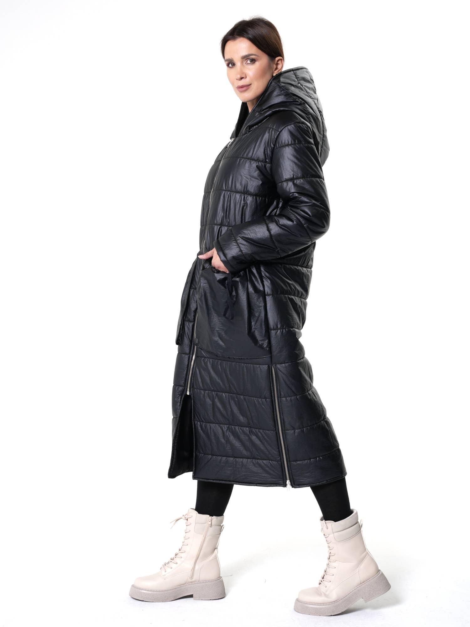 Metamorphoza - Wholesale Puffer Jacket - Women's - Long Puffer Jacket With Oversize Pockets5