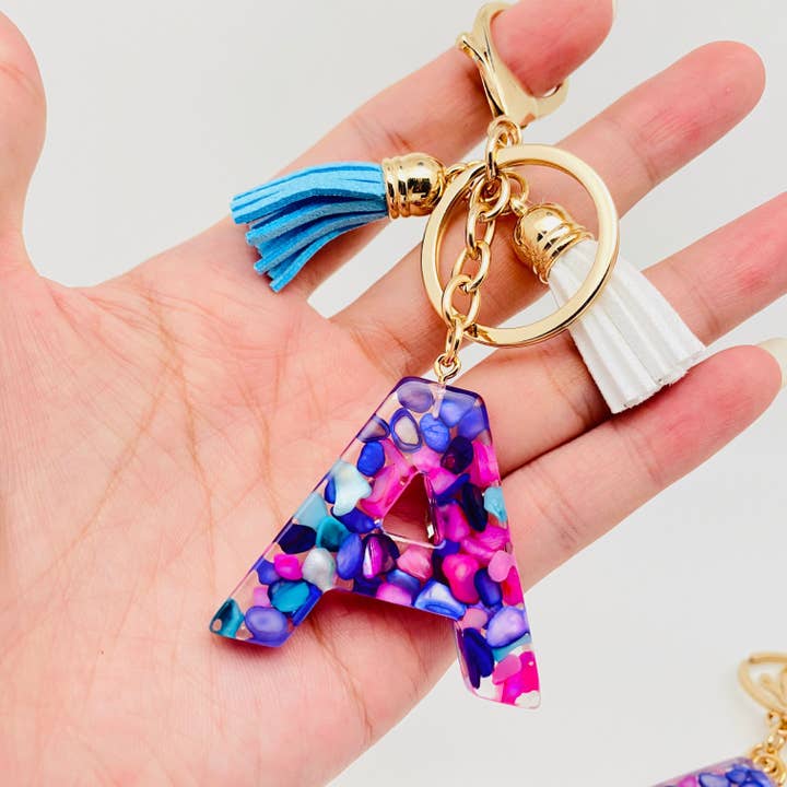 Mio Queena - Wholesale Keychain - Women's - Acrylic English 26 Letters Tassels Keychain