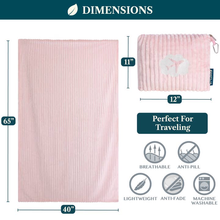 Pavilia - Wholesale Travel Blanket - Airplane Fleece Travel Blanket Pillow14