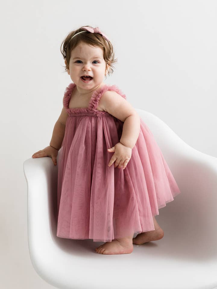 white pink Girls Tulle Dress for wholesale on Faire0