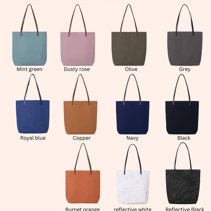 Canvas Tote bag with recycled leather strap for wholesale by vooguish