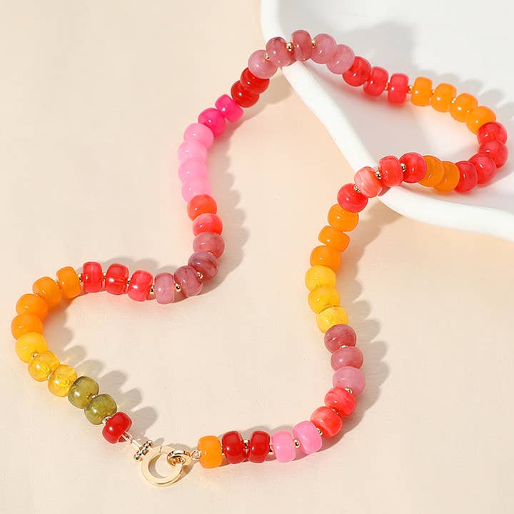 Sensibling Corp. - Wholesale Beaded/Pearl Necklace - Natural Stone Metal Ball Beaded Necklace