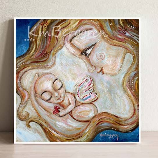 Katie m. Berggren art & design, LLC - Wholesale Art Print - Holding An Angel - Angel Baby In Hand Art Print4