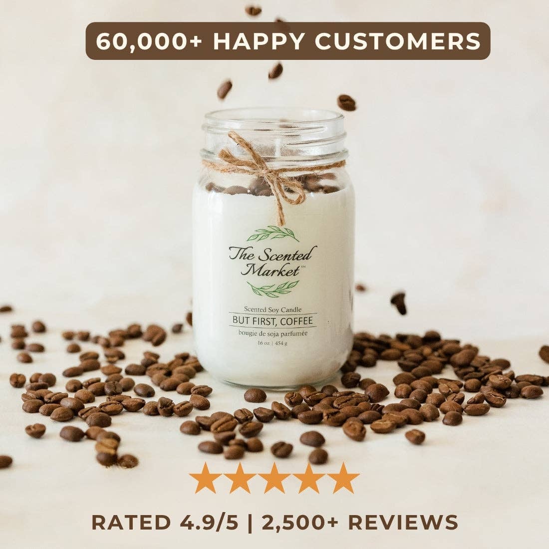 The Scented Market – wholesale Jar/filled candle – BUT FIRST, COFFEE Soy Wax Candle 16 oz2