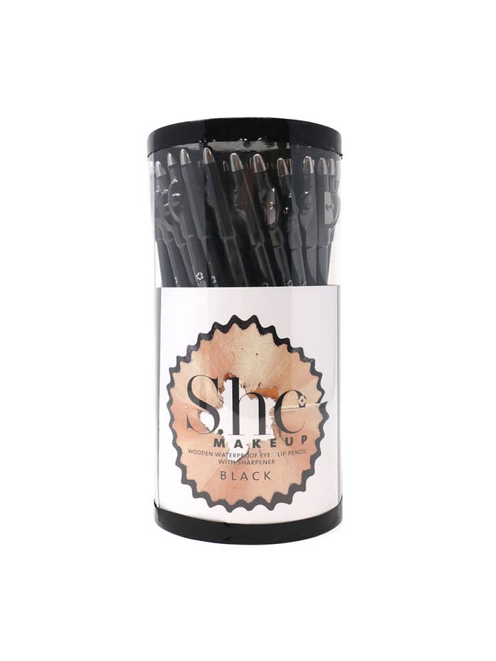 She LPS01 Eyeliner Pencil w/Sharpener Black - 72pc for wholesale by PINEAPPLE Beauty