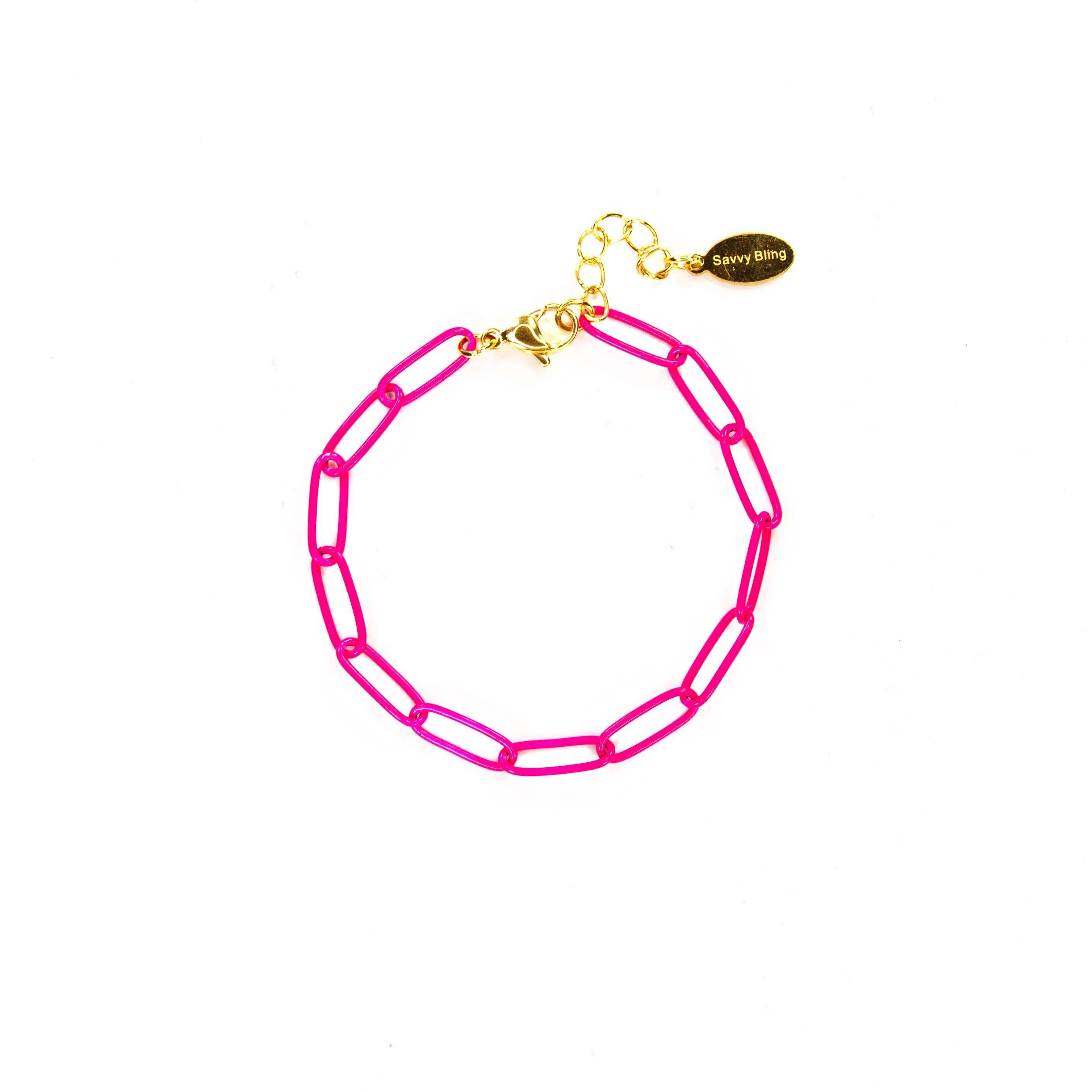 Savvy Bling - Wholesale Link & Chain Bracelet - Enamel 16+ Colors paperclip chain link bracelet10