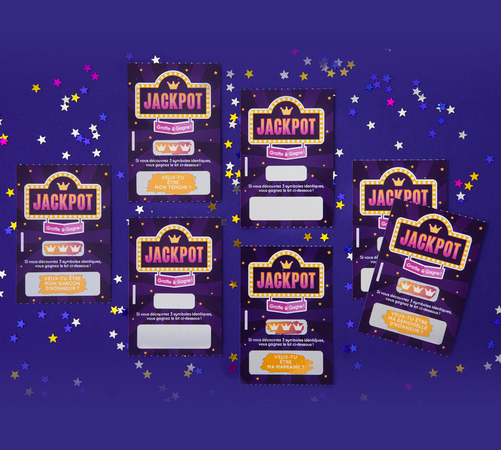 Mimosa Chroma - Wholesale Stationery/Notecard Set - Scratch ticket for a witness or godfather/godmother request5