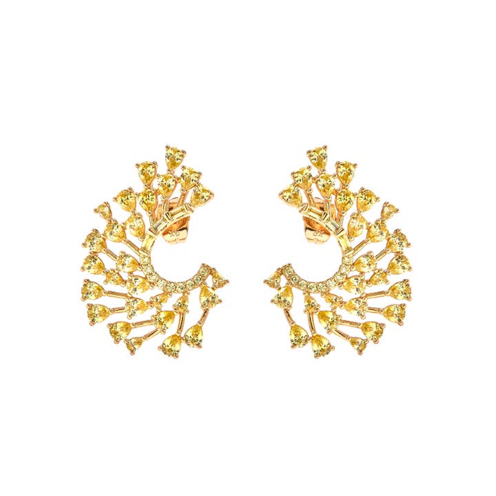 Luxenter Padparadscha øreringe i 18k guld finish - Narbel for engroshandel hos Luxenter