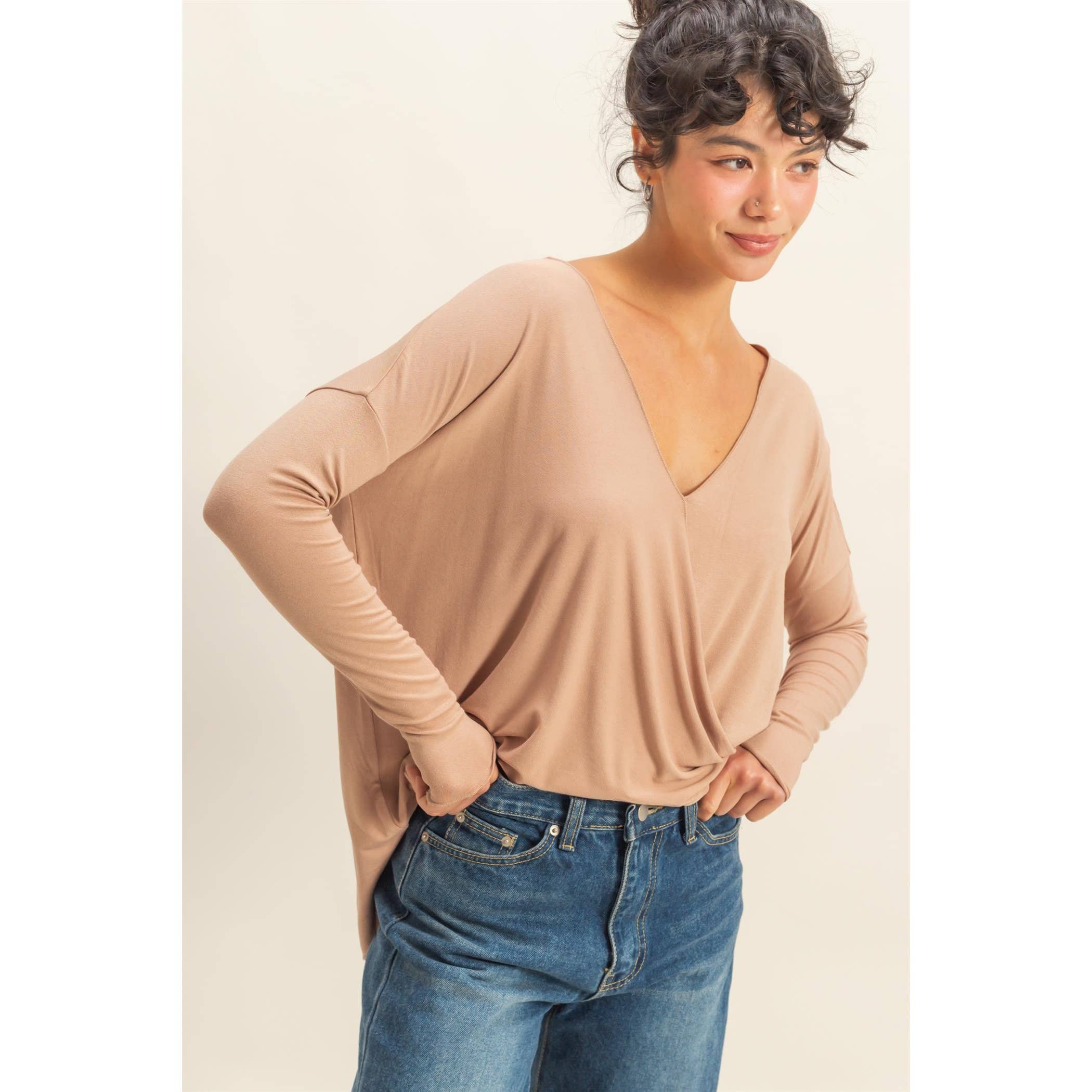Double Zero - Vendita all'ingrosso Camicia - Donna - Top a maniche lunghe drappeggiato13