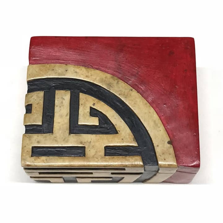 The Niger Bend – Großhandel Dekoschachteln – Long Life Symbol kleines Rechteck Speckstein Schmuckschatulle Dekor Box