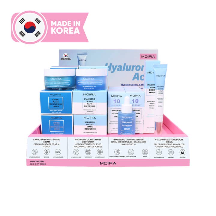 Moira Skincare Display Hyaluronic Acid Set for wholesale by Moira Cosmetics