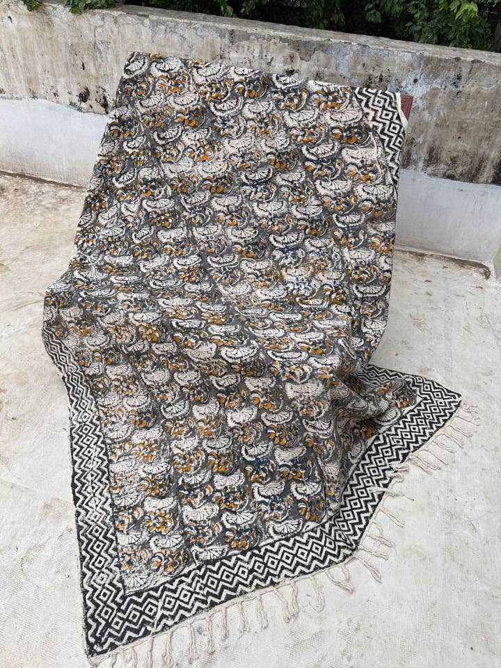 Sengeklæder Tæpper Håndvævet Plaid Indisk Bomuld Trykte Tæpper for engroshandel hos bhavnas boutique