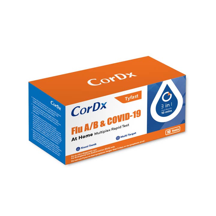 CorDx - Wholesale First Aid Kit - CorDx TyFast Flu A/B & Covid-19 Multiplex Rapid Test2