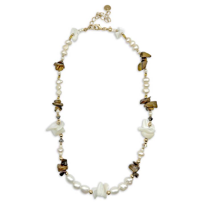 Camilla Limón - Wholesale Beaded/Pearl Necklace - Gemstone Fresh Water Pearl Mother of Pearl Gold Necklace5