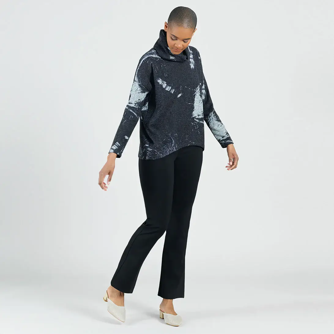 T92WP1 - Waffle Knit - Tipped Hem Sweater Top - Stone Splash for wholesale on Faire3