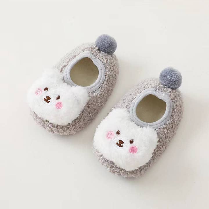 MyKids-USA® - Wholesale Slippers - Baby - Baby 3D Cartoon Bear Patched Pattern Non-Slip Warm Shoes2