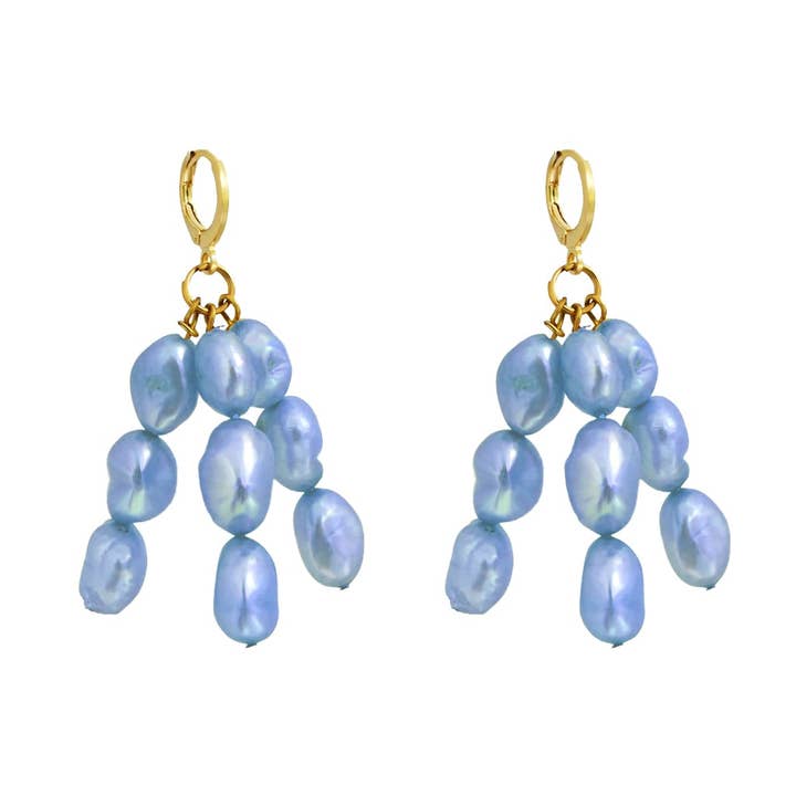 Blue freshwater pearl earrings | by Ifemi Jewels for wholesale by Ifemi Jewels