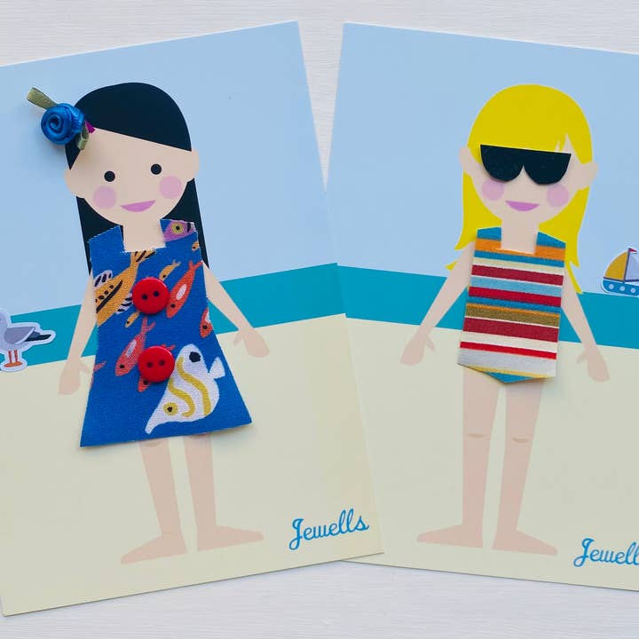 Dress Up Doll Craft Kit postcards fabric clothes stickers for wholesale by Jewells