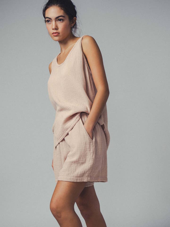 Urban Daizy - Wholesale Tank Top - Women's - Vintage Washed Double Gauze Tank Top4