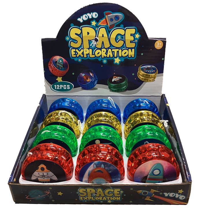 Texas Toy Distribution - Wholesale Retailer Display - Kids & Baby - Space Exploration Display of x12 YoYos with Space Artwork
