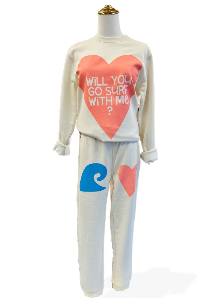 Will You Go Surf With Me? Sweatsuit for wholesale by Cabana Club California