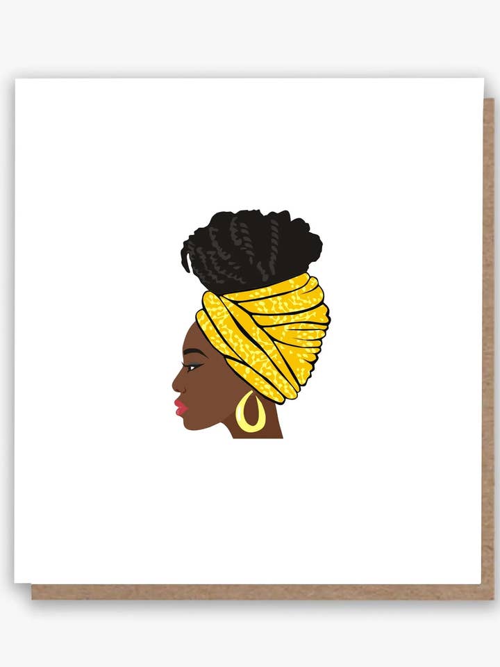 Gelbe Ankara Headwrap Queen Card 👑 für den Großhandel von All Shades