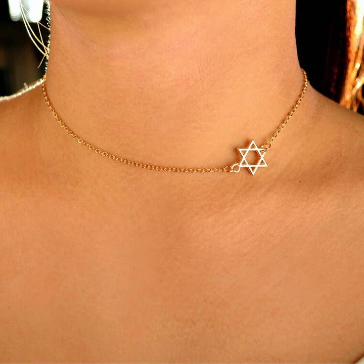 Koch La Ni Jewelry - Wholesale Pendant/Charm Necklace - Sideways Star of David Necklace in 18k Gold Filled