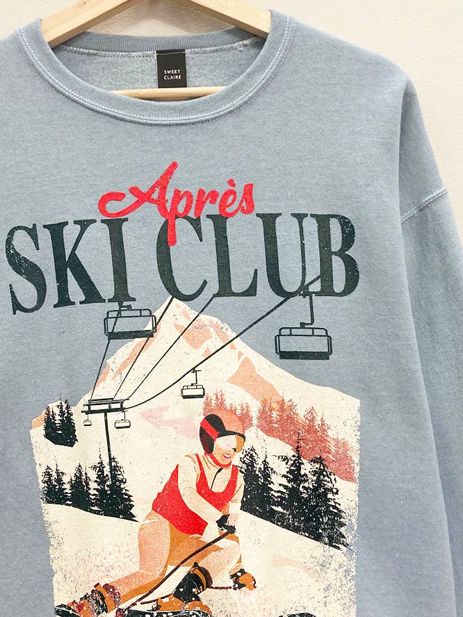 Blue Apres Ski Sweatshirt for wholesale on Faire