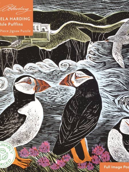 Angela Harding: Fair Isle Puffins 1000 bitars hållbart pussel för wholesale av Texas Bookman