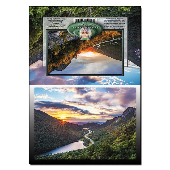#2062 Sonnenuntergang über Franconia Notch Notecard für den Großhandel von White Mountain Images