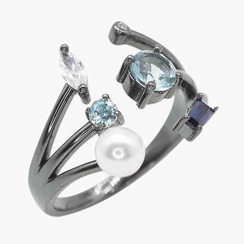 Twilight Shine Ring ✦ Blue Tone for wholesale by Romilt London